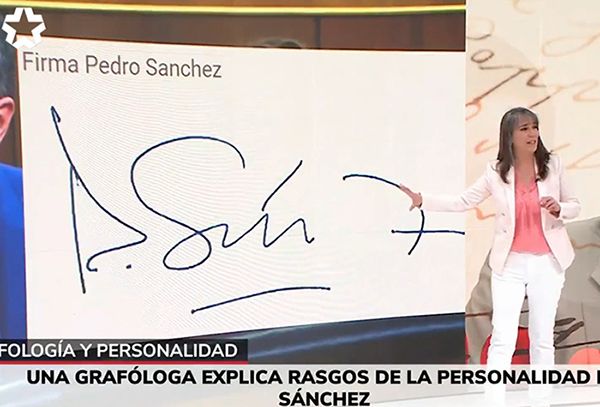 Grafología de la firma del presidente Pedro Sánchez