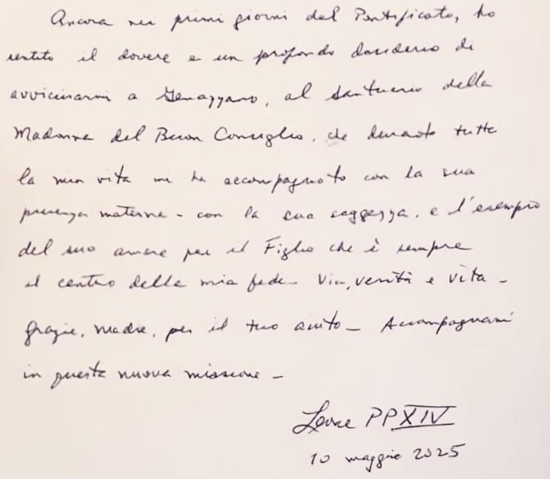 Papa León XIV autógrafo