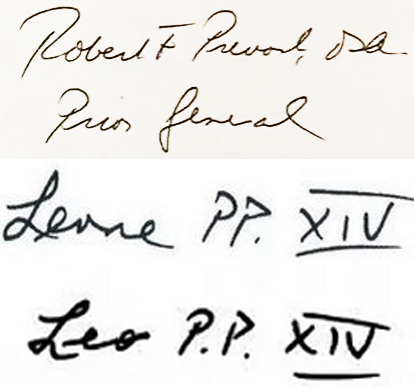 Firmas del Papa León XIV